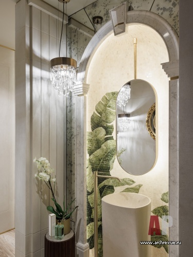 Фото интерьера гостевого санузла пентхауса в стиле фьюжн