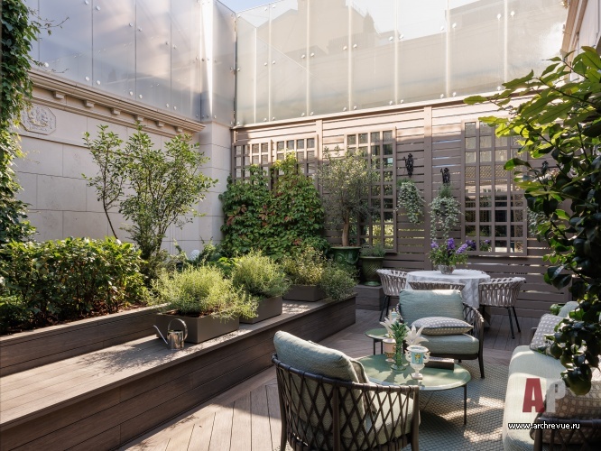 Фото интерьера веранды пентхауса в стиле фьюжн