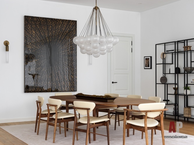 Фото интерьера столовой дома в стиле фьюжн
