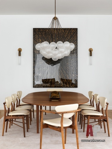 Фото интерьера столовой дома в стиле фьюжн