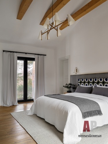 Фото интерьера спальни дома в стиле фьюжн