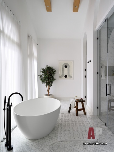 Фото интерьера ванной дома в стиле фьюжн 