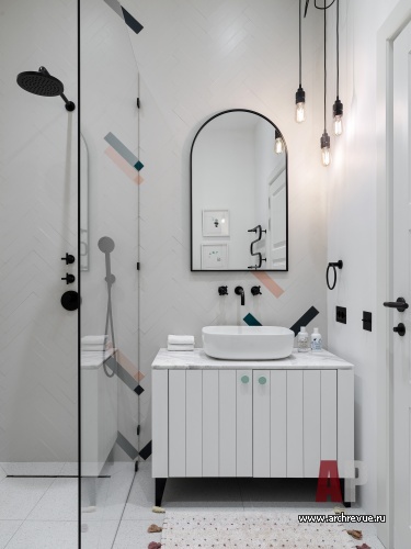 Фото интерьера санузла дома в стиле фьюжн