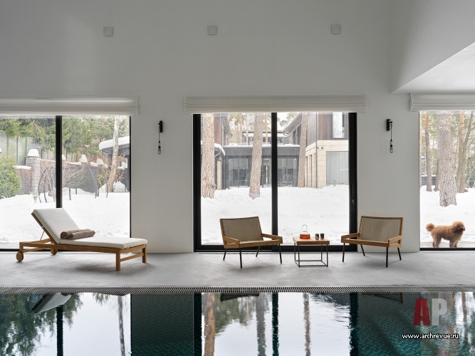 Фото интерьера бассейна дома в стиле фьюжн