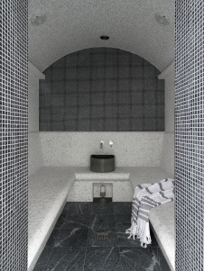 Фото интерьера хаммама дома в стиле фьюжн