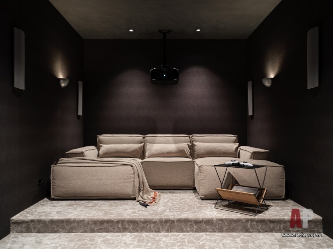Фото интерьера кинозала дома в стиле фьюжн