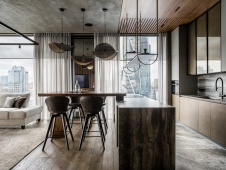 Фото интерьера столовой квартиры в стиле лофт