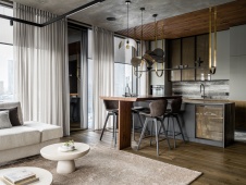 Фото интерьера кухни квартиры в стиле лофт