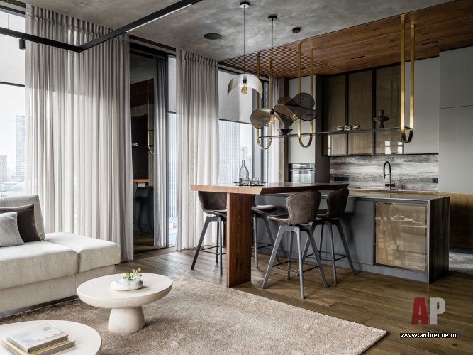 Фото интерьера кухни квартиры в стиле лофт