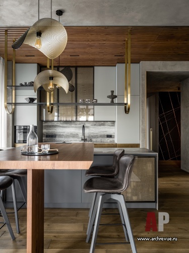 Фото интерьера кухни квартиры в стиле лофт