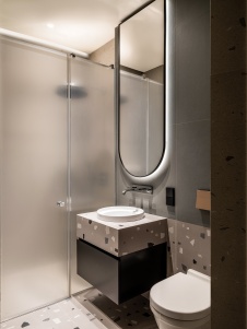 Фото интерьера гостевого санузла квартиры в стиле лофт