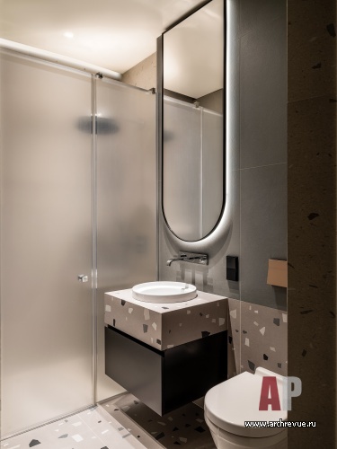 Фото интерьера гостевого санузла квартиры в стиле лофт