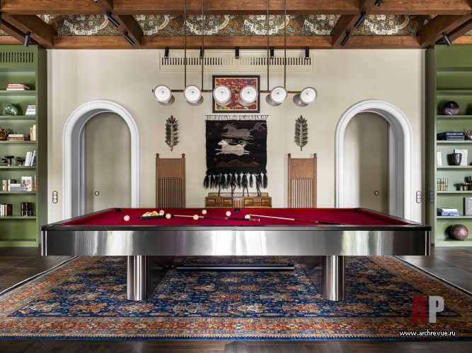 Фото интерьера гостиной дома в стиле фьюжн 