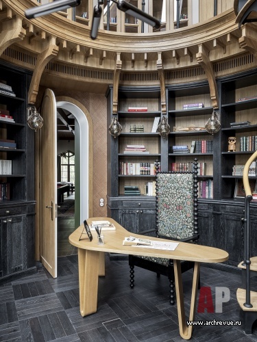 Фото интерьера кабинета дома в стиле фьюжн 