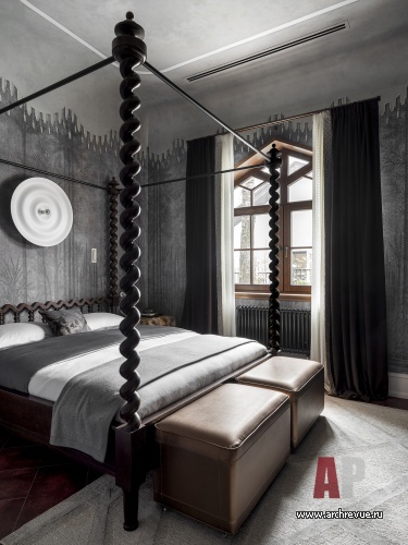 Фото интерьера спальни дома в стиле фьюжн