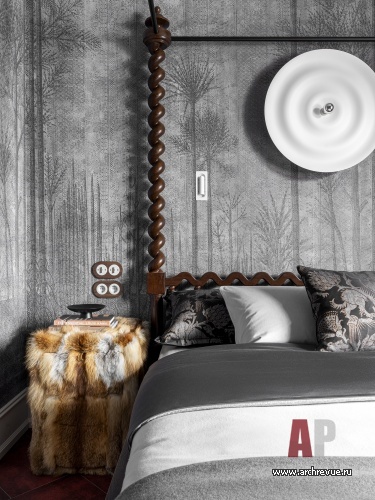 Фото интерьера спальни дома в стиле фьюжн