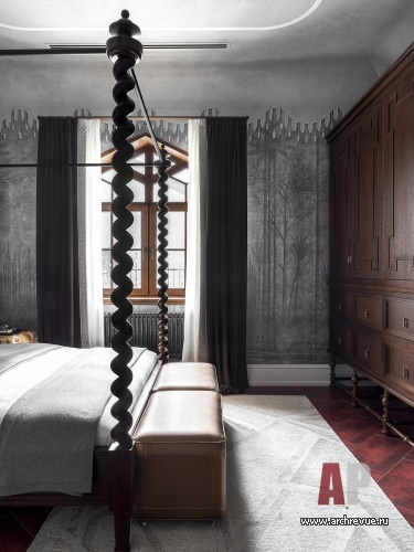 Фото интерьера спальни дома в стиле фьюжн