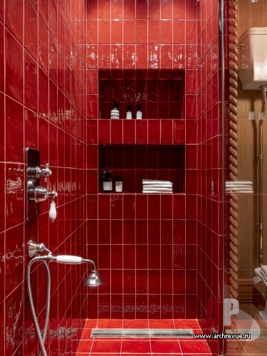 Фото интерьера гостевого санузла дома в стиле фьюжн 