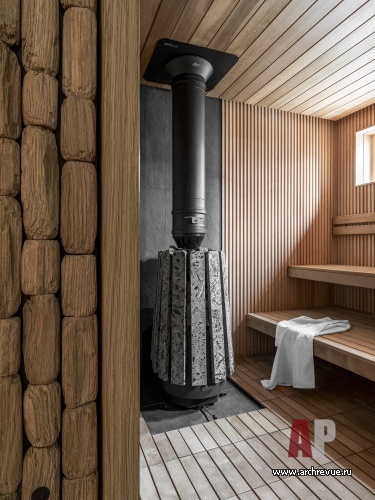 Фото интерьера сауны дома в стиле фьюжн