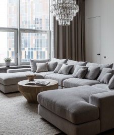 Фото интерьера гостиной квартиры в современном стиле