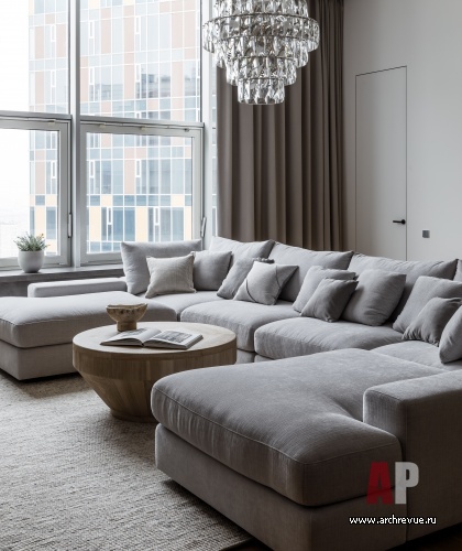 Фото интерьера гостиной квартиры в современном стиле