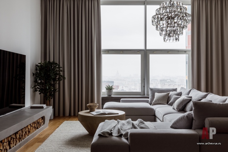 Фото интерьера гостиной квартиры в современном стиле