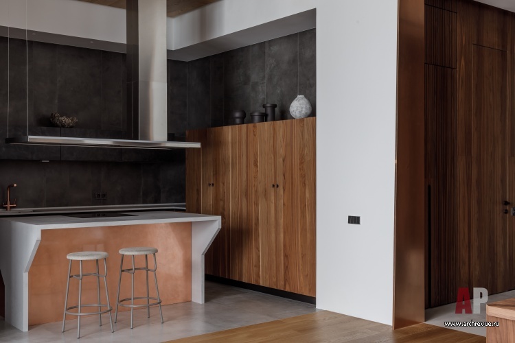 Фото интерьера кухни квартиры в современном стиле