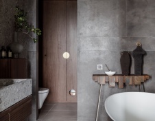 Фото интерьера ванной комнаты квартиры в современном стиле