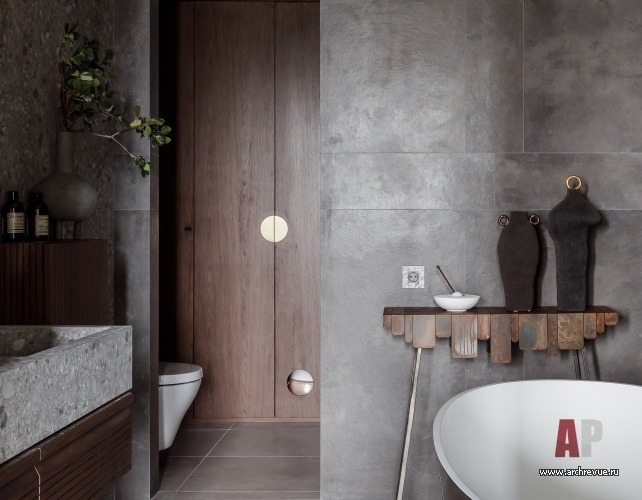 Фото интерьера ванной комнаты квартиры в современном стиле