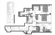 План второго этажа трехэтажной квартиры, 288 кв. м.