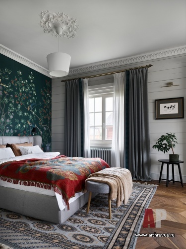 Фото интерьера спальни дома в стиле неоклассика