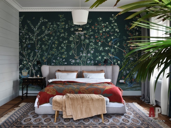 Фото интерьера спальни дома в стиле неоклассика