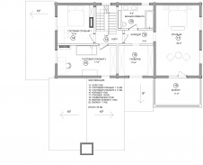 План второго этажа двухэтажного деревянного дома, 220 кв. м.