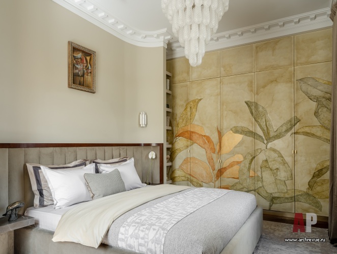 Фото интерьера спальни квартиры в стиле фьюжн