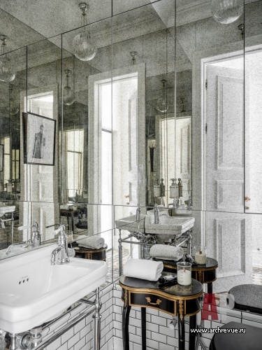 Фото интерьера гостевого санузла квартиры в стиле фьюжн