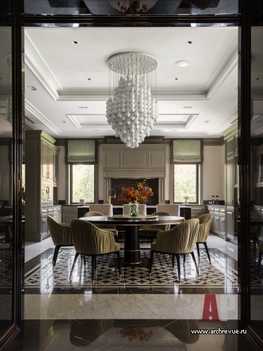 Фото интерьера кухни дома в стиле неоклассика