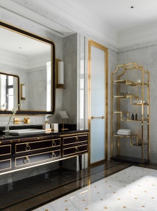 Фото интерьера санузла дома в стиле неоклассика