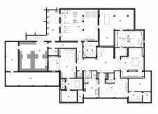 План подземного этажа двухэтажной виллы. Общая площадь – 1728 кв. м.