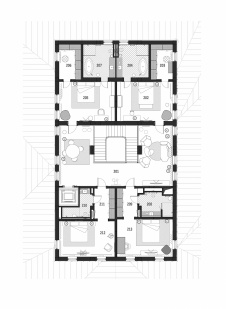 План второго этажа двухэтажной виллы. Общая площадь – 1728 кв. м.