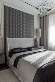 Фото интерьера спальни квартиры в стиле неоклассика 