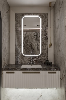 Фото интерьера санузла квартиры в стиле неоклассика 