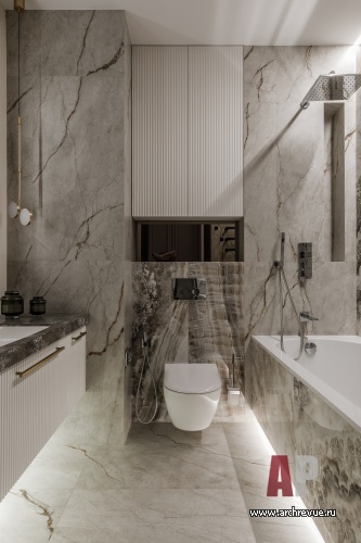 Фото интерьера ванной квартиры в стиле неоклассика