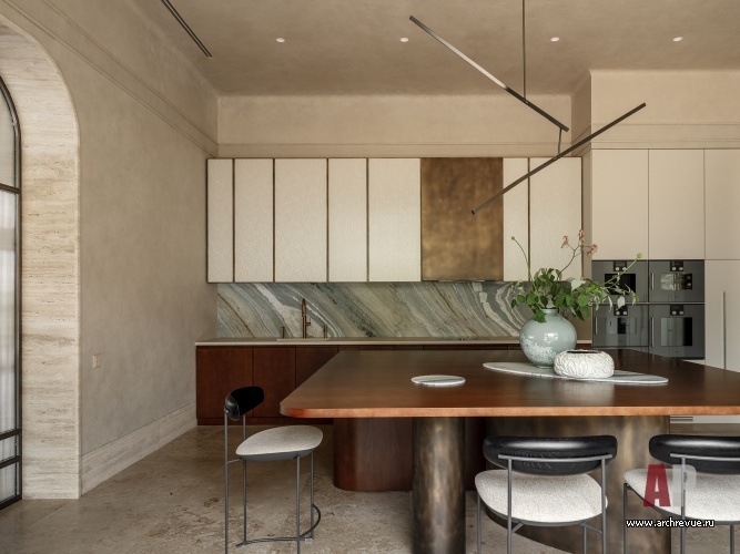 Фото интерьера кухни дома в стиле ар-деко