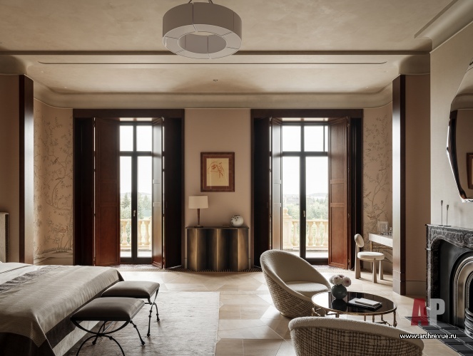 Фото интерьера спальни дома в стиле ар-деко