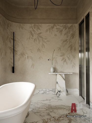 Фото интерьера санузла дома в стиле ар-деко