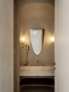 Фото интерьера гостевого санузла дома в стиле ар-деко