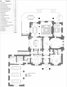 План первого этажа дома в поселке «Агаларов Эстейт». Общая площадь – 1300 кв. м.