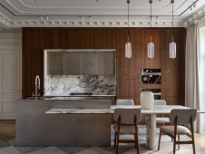Фото интерьера кухни квартиры в стиле неоклассика