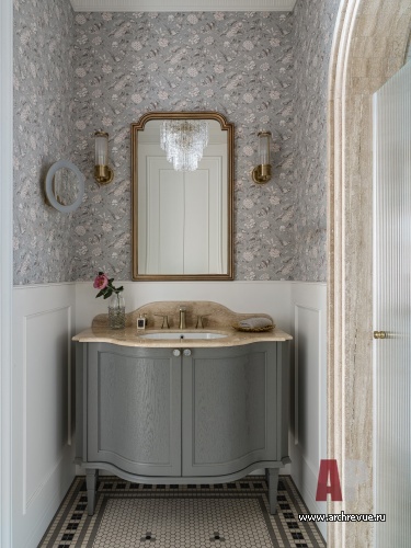 Фото интерьера санузла квартиры в стиле неоклассика