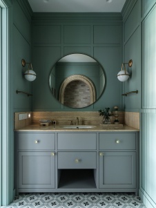 Фото интерьера гостевого санузла квартиры в стиле неоклассика